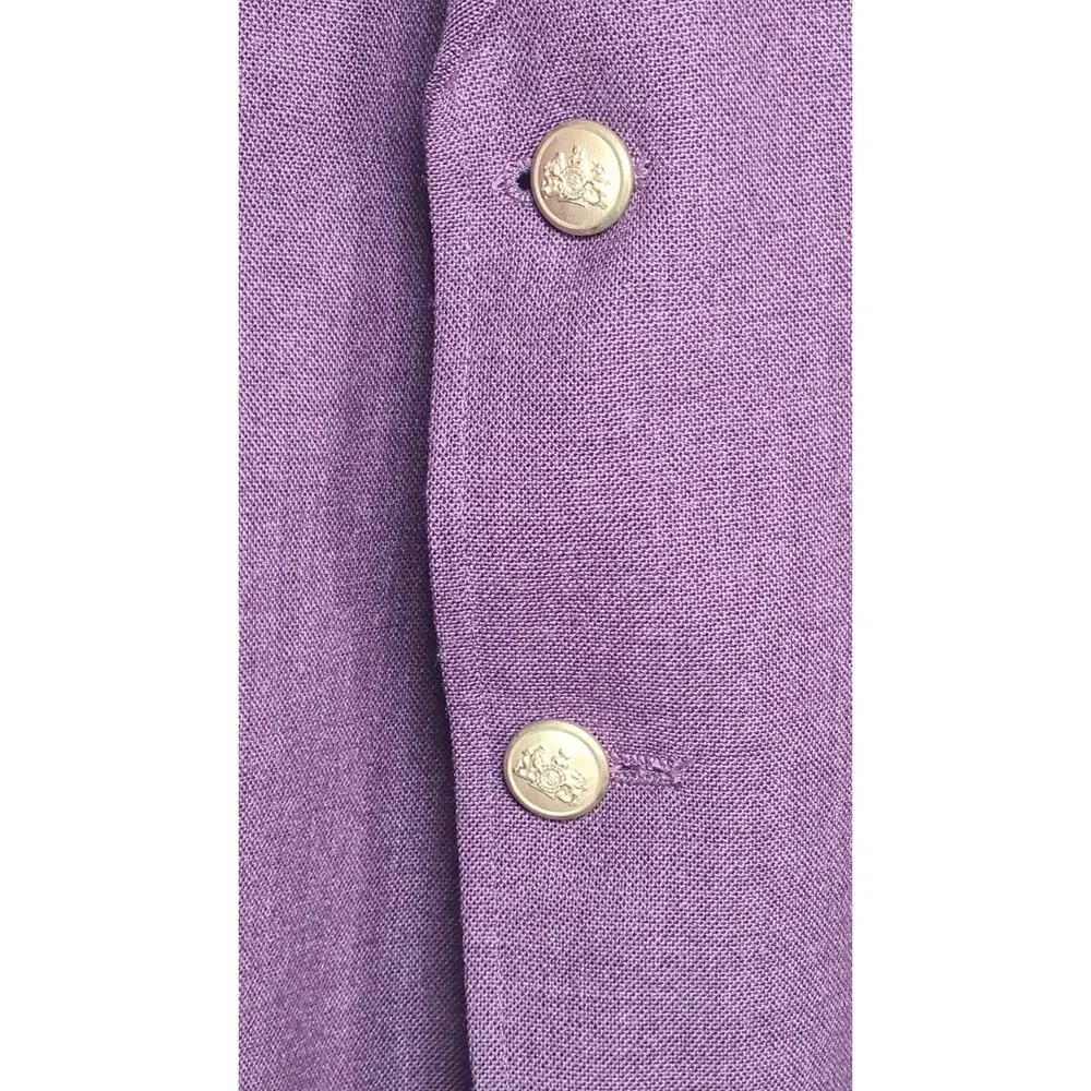 Stafford Blazer Mens 48L Plum 2 Button Hopsack Sport Coat Gold Buttons USA